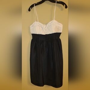Max & Cleo Black and White Strapless Dress